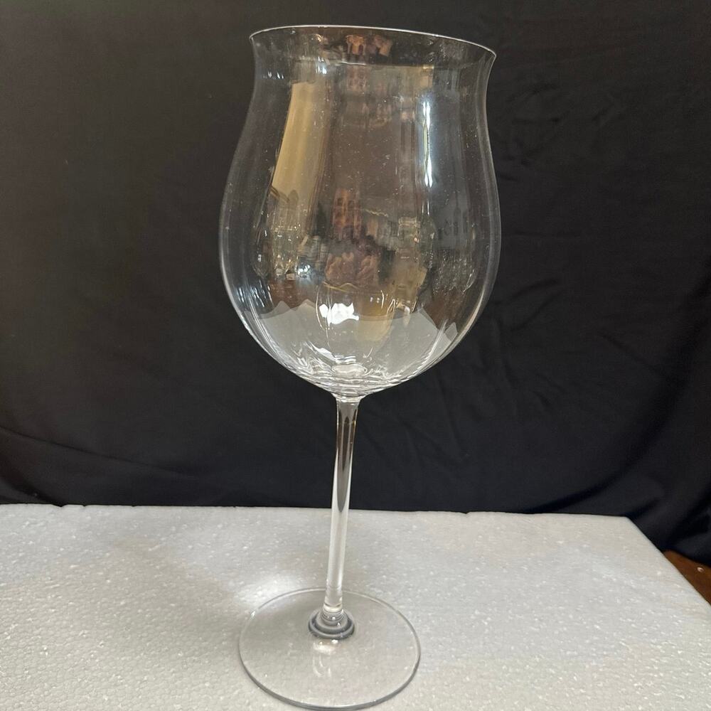 Vintage Bordeaux Ribbed crystal 10.25” tulip red wine glasses 20 oz set of 5